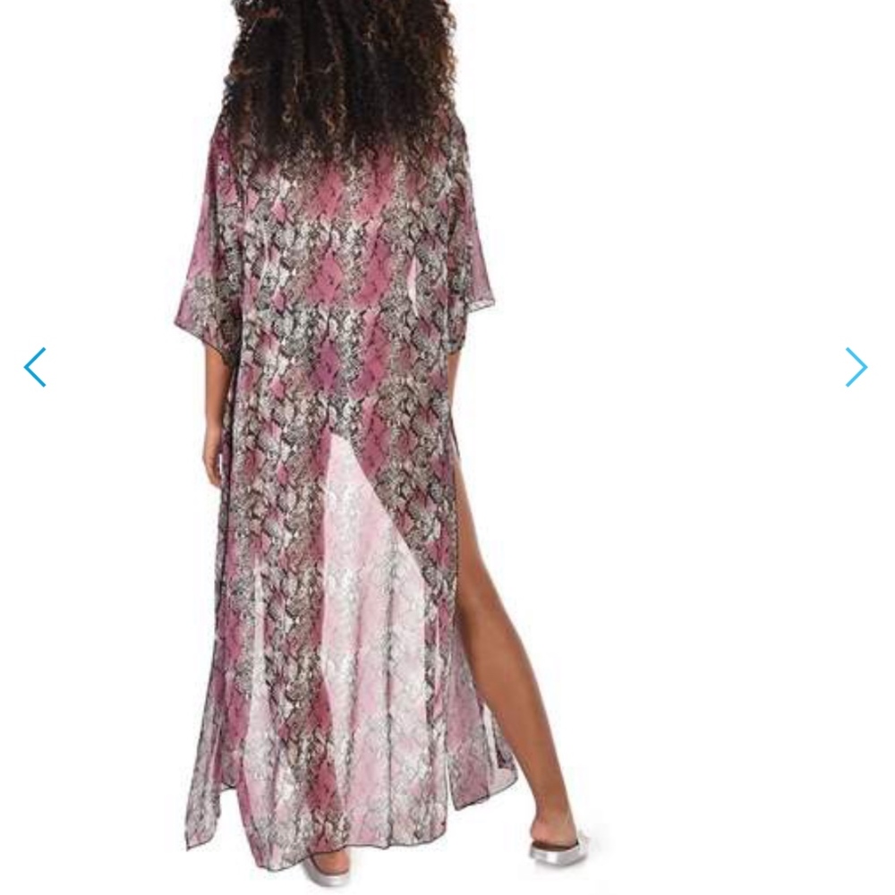 POWERFUL PYTHON SHEER PINK AND BLACK KIMONO